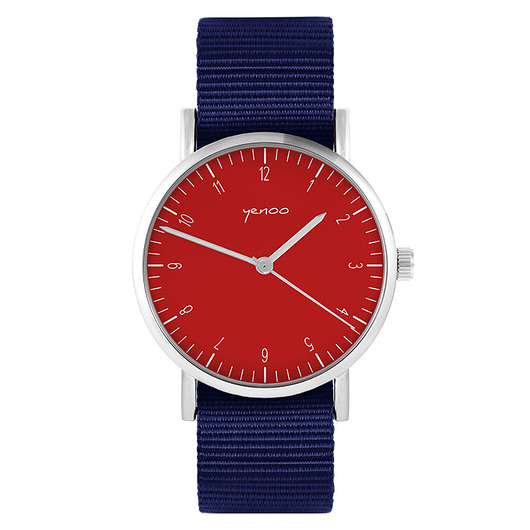 Zegarek yenoo - Simple czerwony - granatowy, nato yenoo