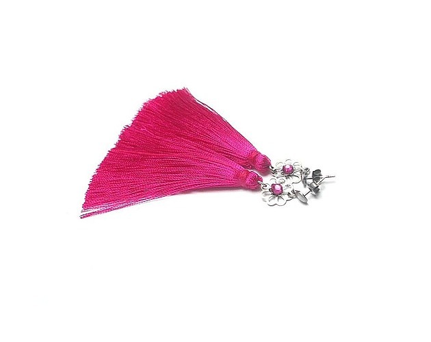 Boho /fuksja flower/ - kolczyki Katia i krokodyl