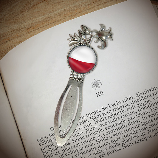 zakładki do książek Zakładka do książki - Polska flaga - lilia