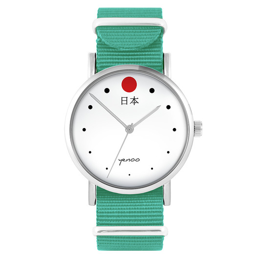 zegarki damskie Zegarek - Japonia - turkusowy, nylonowy