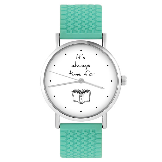 zegarki damskie Zegarek - Time for book - silikonowy, turkus