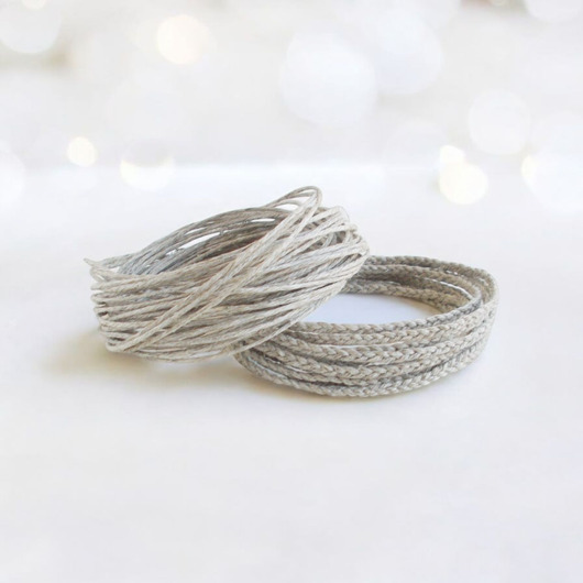 komplet biżuterii Len naturalny komplet Bransoletek z zapięciami