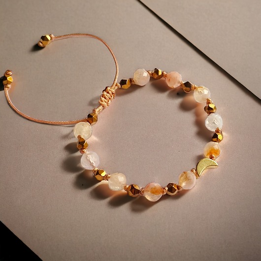 bransoletki z kamieni naturalnych DOBROBYT - cytryn. lunula - AMULET.