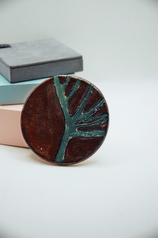broszki Broszka ceramiczna Drzewo