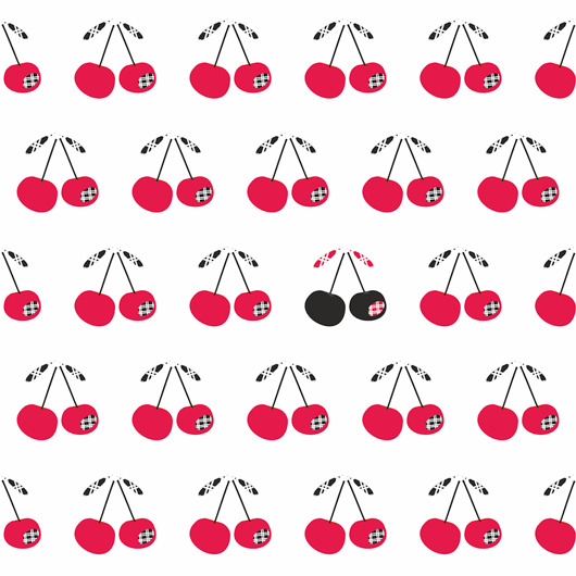 naklejki ścienne do pokoju dziecka Tapeta dla dzieci Wiśienki (Cherries)