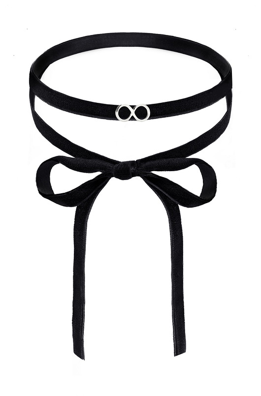 AKSAMITNY CHOKER Z NIESKOŃCZONOŚCIĄ SREBRO 925 Coccola JEWELLERY