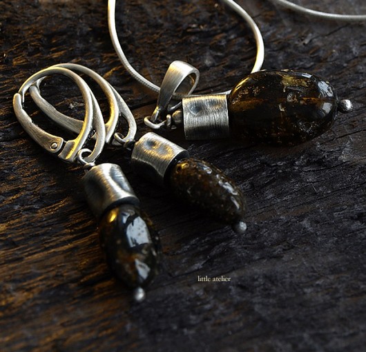 pogniecione bursztynowe little atelier