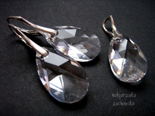 kryształ Swarovski migdał- komplet Lahovska