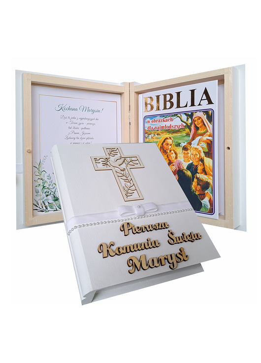 komunia - pozostałe Komunia Święta, Pamiątka, Biblia, Perełki