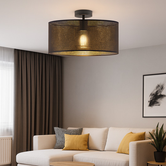 plafony Skandynawski plafon z abażurem do salonu WENECJA AŻUR fi - 40 cm