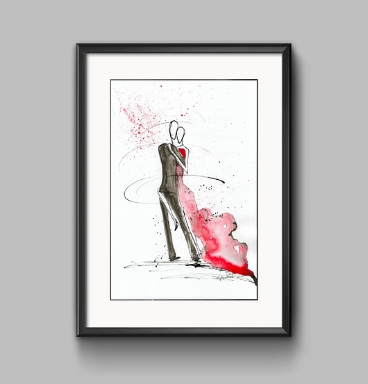 Obraz 30 x 40  cm ręcznie malowany, minimalizm Krystyna Siwek Art