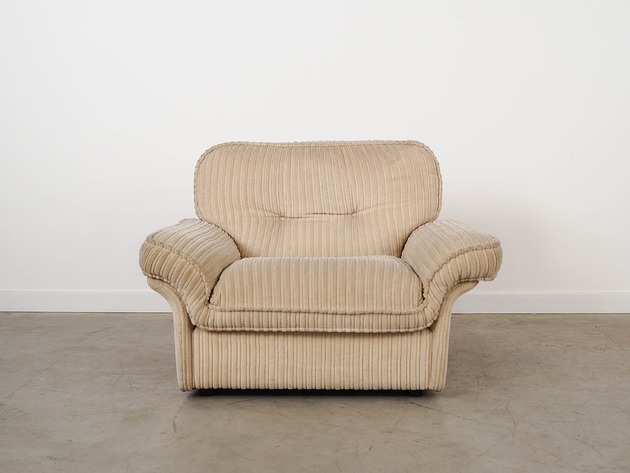 fotele Fotel kremowy Soffio, włoski design, lata 70, produkcja: Doimo