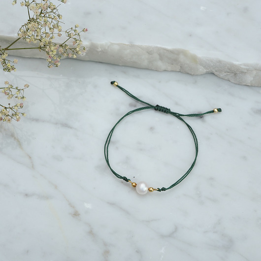 bransoletki na sznurku Bransoletka na sznurku z perłą Just  Srebrna