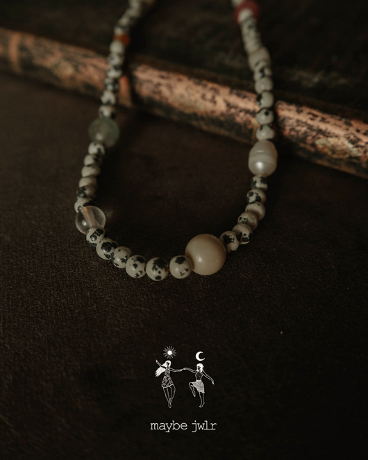 chokery Naszyjnik z jaspisów dalmatyńczyków