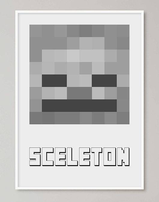 obrazy i plakaty do pokoju dziecięcego Minecraft plakat "Skeleton"