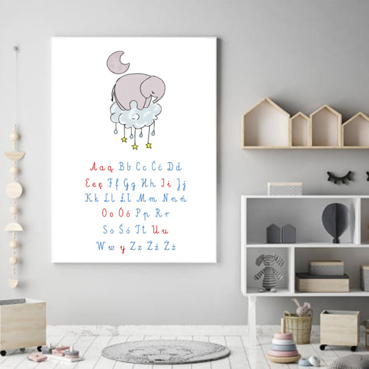 alfabet Montessori  plakat dla dzieci Plakatowka