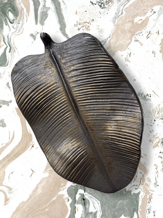 Ozdoby na ścianę Duży ceramiczny  liść 35x23 cm