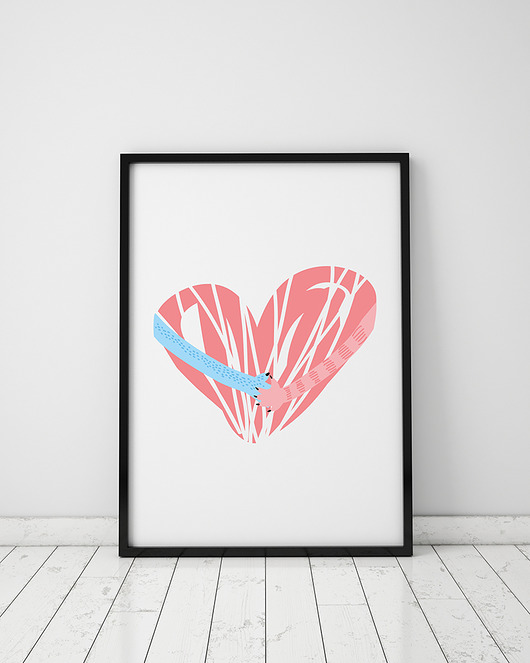 plakat. zakochane kotki Love Life and Forest