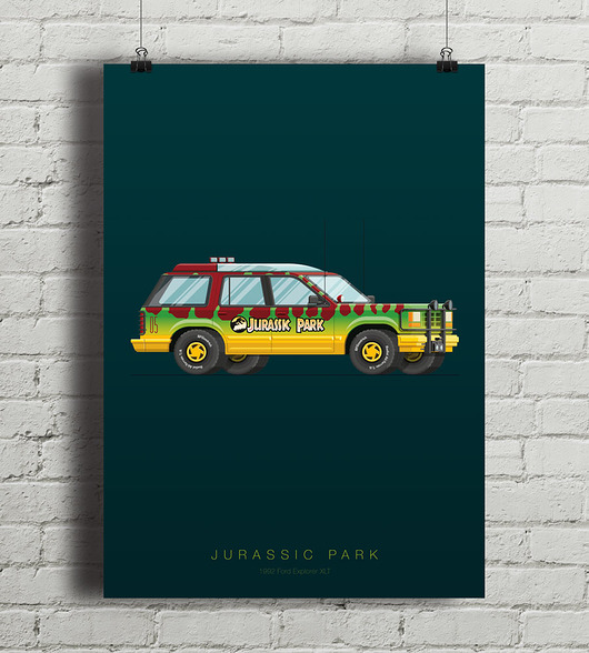 Plakat Jurassic Park - Ford Explorer  minimalmill