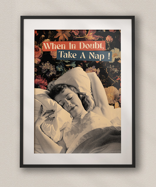 plakaty Plakat Drzemka - Kolaż  Fine Art