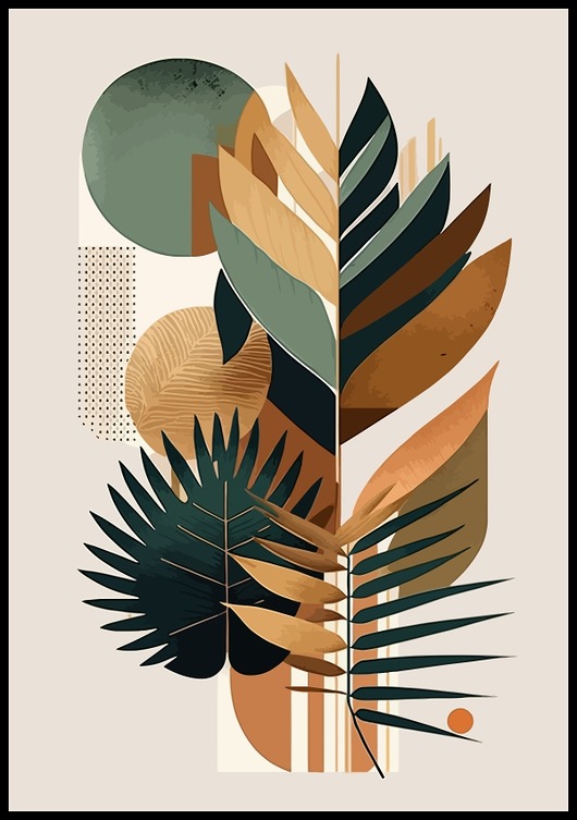 plakaty Plakat "Liście boho"