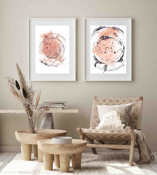 plakaty Plakat Znak Zodiaku Lew/ Konstelacja  Lwa