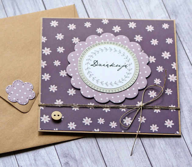 DZIĘKUJĘ :: kartka handmade :: PODZIĘKOWANIE kaktusia