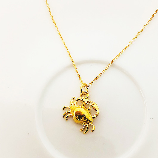 srebrne naszyjniki Naszyjnik z krabem, mały krab na prezent