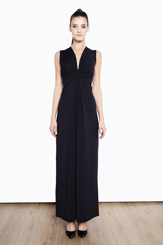 Elegancka sukienka maxi z draperią 1415/31 milita nikonorov
