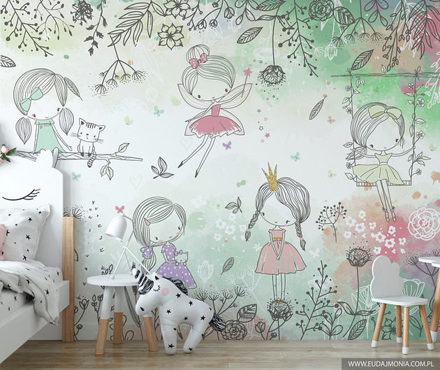 tapety i naklejki ścienne Tapeta dla dzieci LEŚNE WRÓŻKI