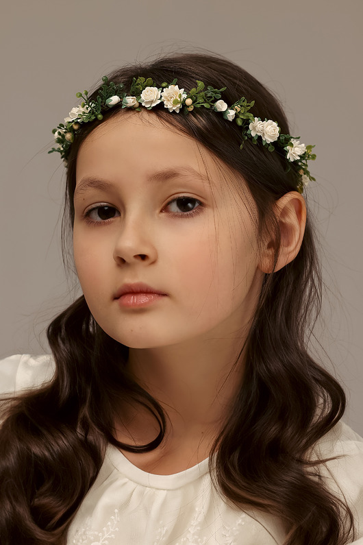 wianki komunijne Delikatny kwiatowy wianek na głowę n.30726