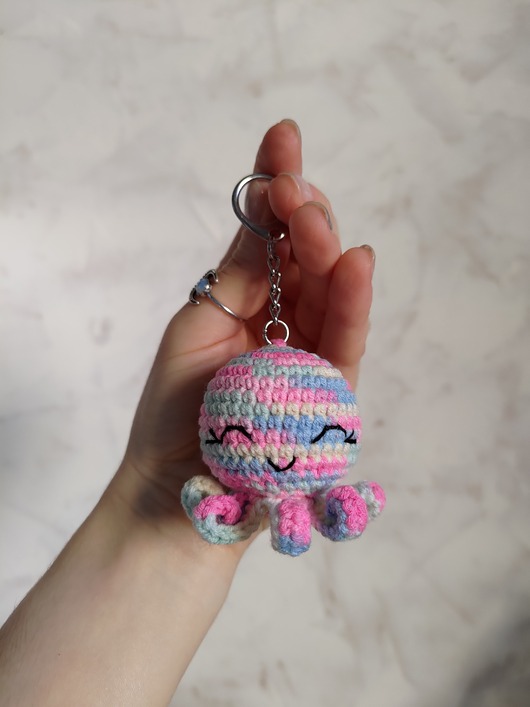 breloki Brelok ośmiornica, Brelok do kluczy, Brelok na prezent, Brelok na szydełku