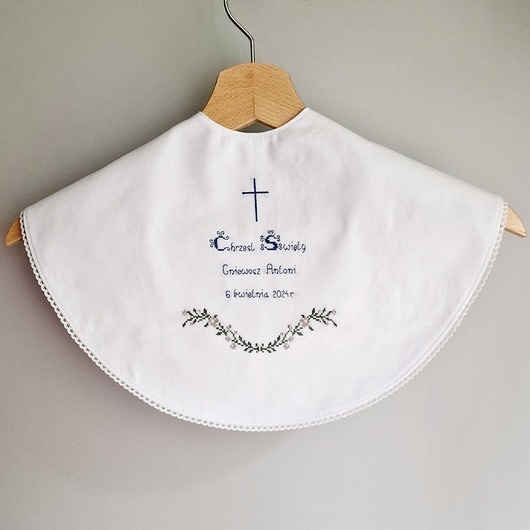 szatki, ubranie na chrzest Szatka do chrztu z personalizacją i gałązką