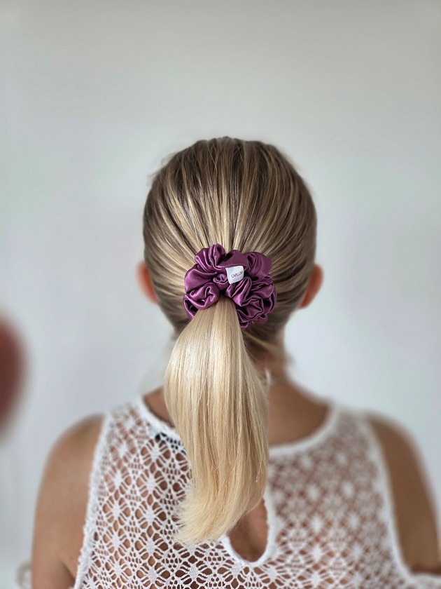 gumki do włosów Gumka jedwabna, scrunchie, frotka heather charm MIDI