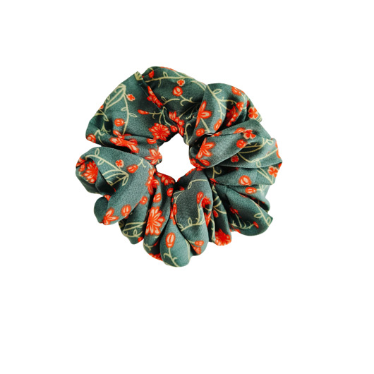 gumki do włosów Scrunchie do włosów, gumka do włosów z wiskozy Zielona jesień MAXI PLUS