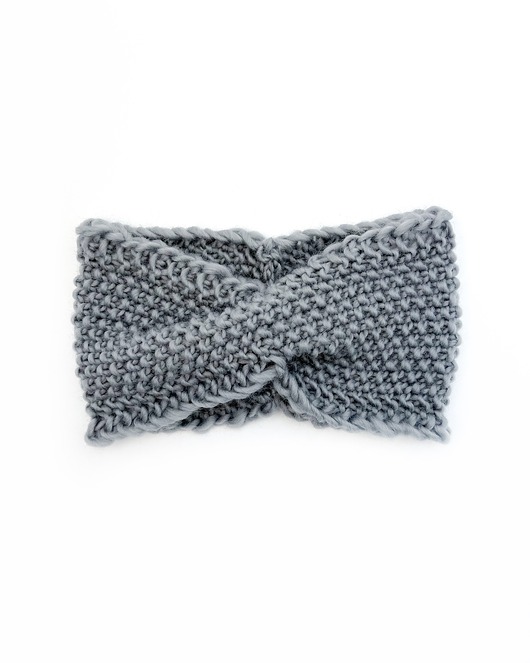 opaski do włosów Szara miękka wełniana opaska przejściowa