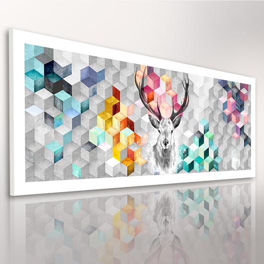 OBRAZ NA PŁÓTNIE -120x50cm -JELEŃ Z FANTAZJĄ  LUdesign gallery