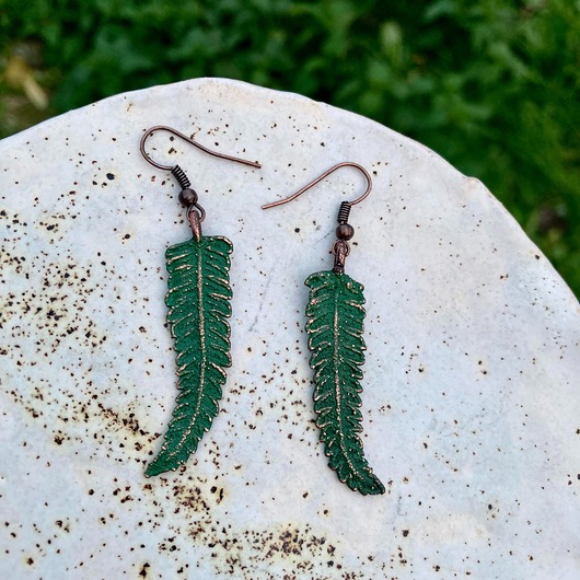 kolczyki z miedzi Kolczyki Paproć Wietlica