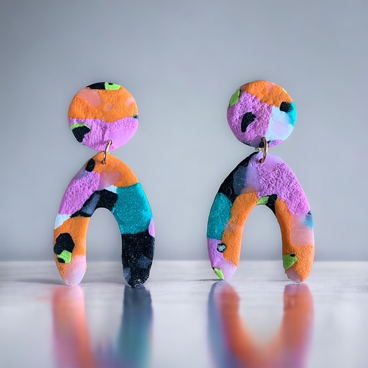 kolczyki z masy plastycznej Kolczyki Funky