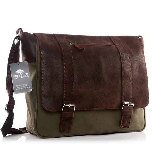 Torba vintage studencka skóra naturalna A4 Belveder