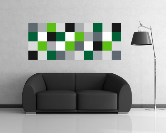 naklejka z serii PATTERNS "Kwadraty SzaroZielo" loonybin