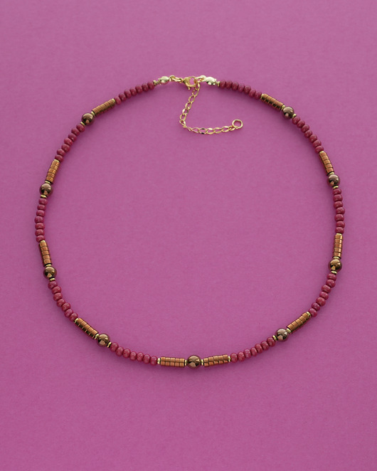 chokery Naszyjnik choker ceglasto miedziany