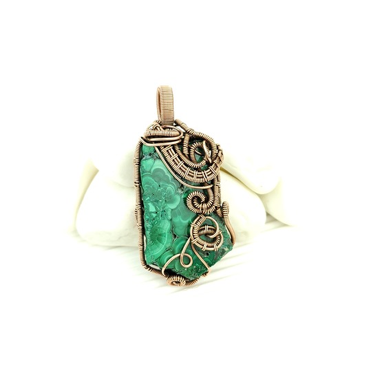 wisiory Dwustronny wisior z malachitem