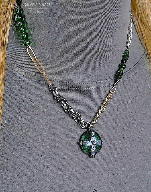 wisiory Łańcuszkowy naszyjnik - wisior w stylu boho unikat handmade unisex PREZENT