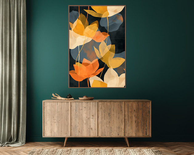 plakaty Liście magnolii - Plakat, druk - Chiński Orient, Harmonia Zen, Wabi Sabi #88