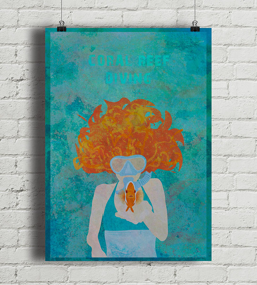 plakaty Rafa koralowa - plakat fine art, giclee