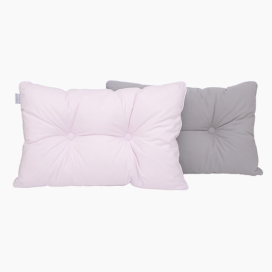 Poduszka pikowana guzikami pudrowy róż/szary Roomee Decor