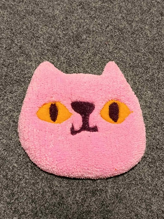 naklejki ścienne do pokoju dziecka Mini dywan kotek różowy