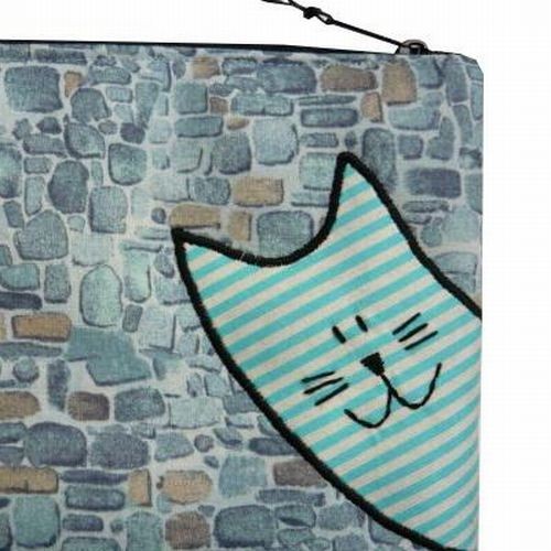 Kot Wacek i niebieski mur -etui dla P.Doroty Gazynia