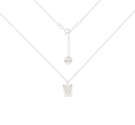 chokery Srebrny choker pancerka z kotkiem